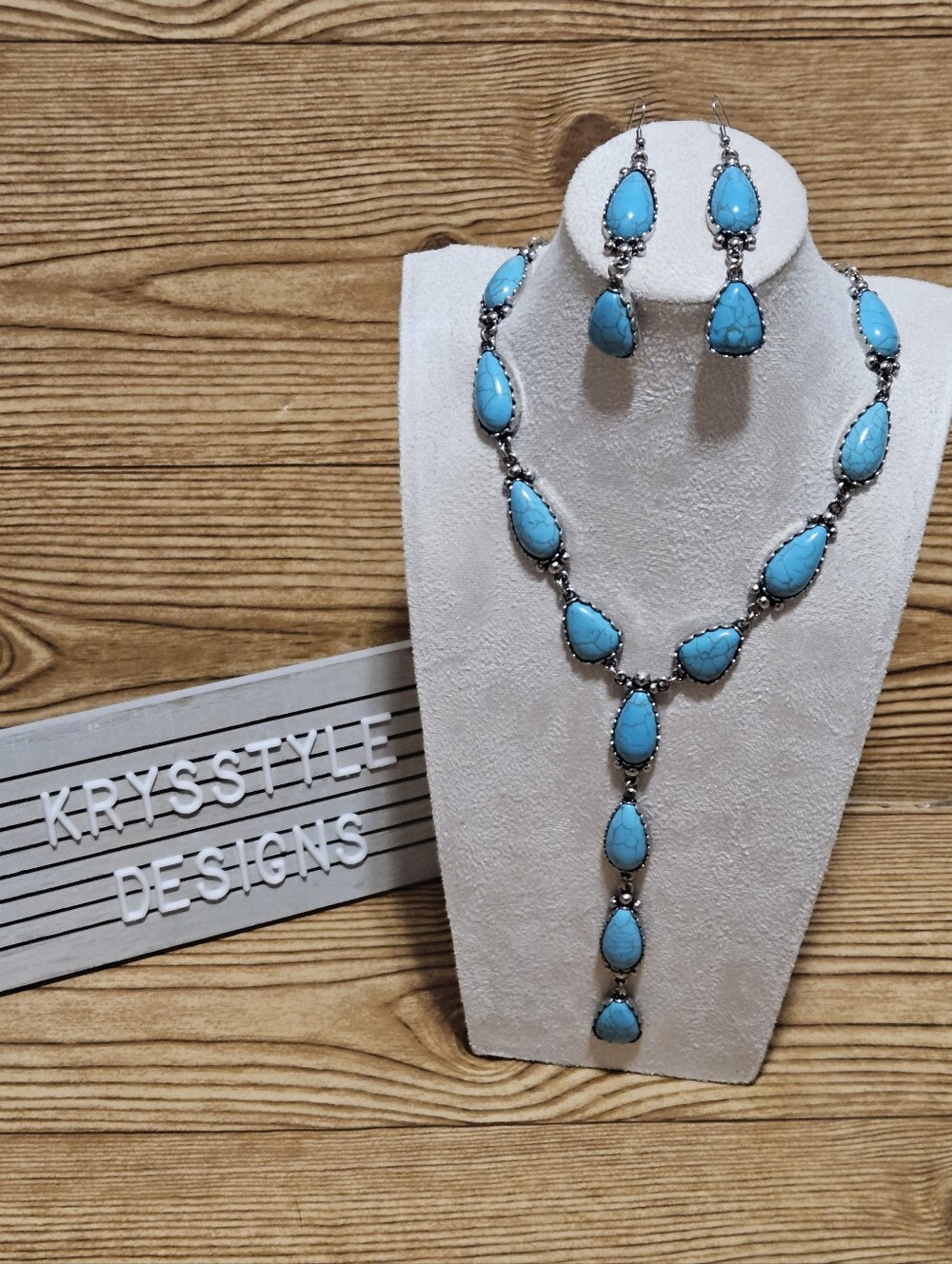 Turquoise Necklace and Earrings Set
